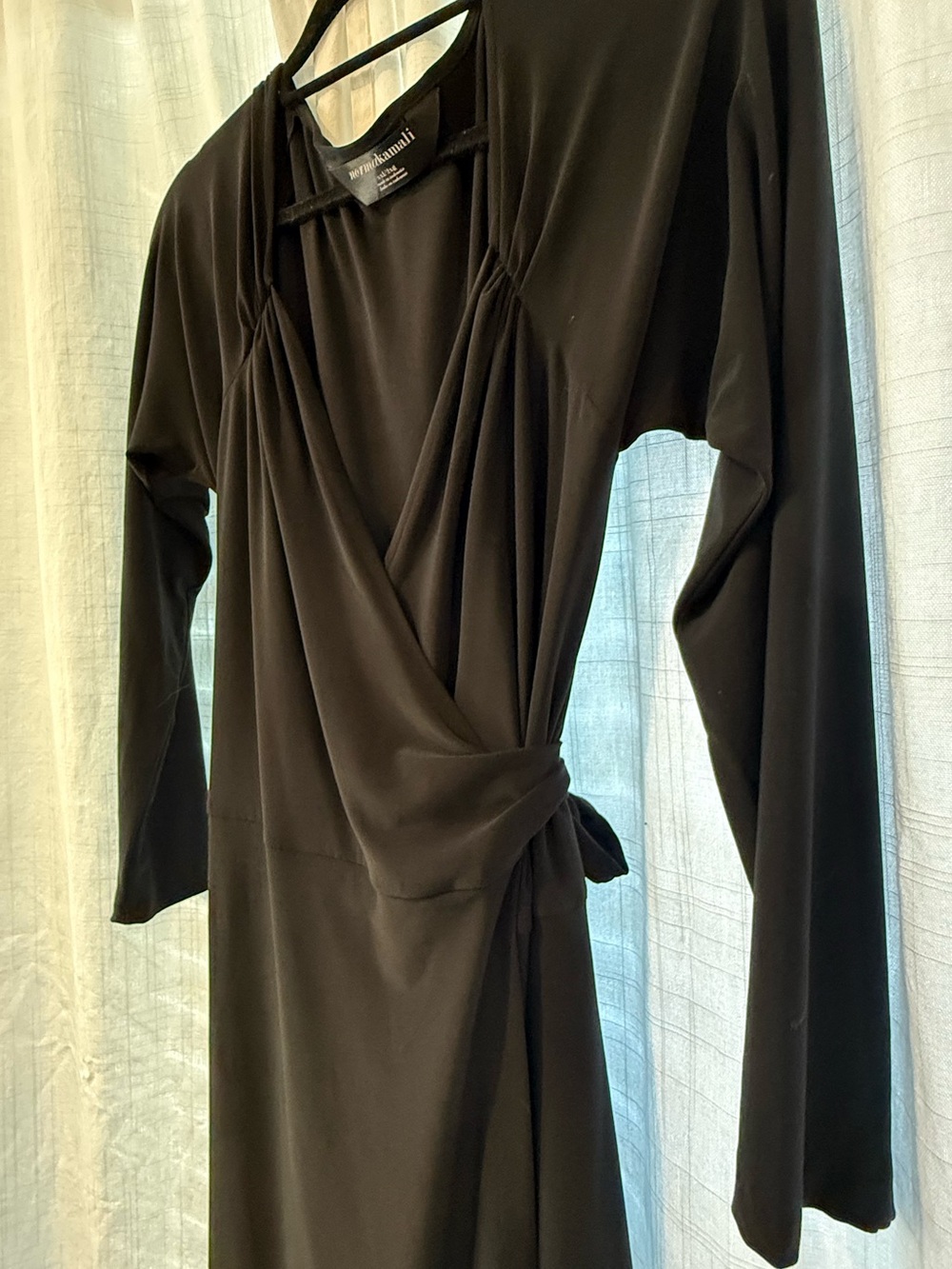 Normakamali Black Wrap dress